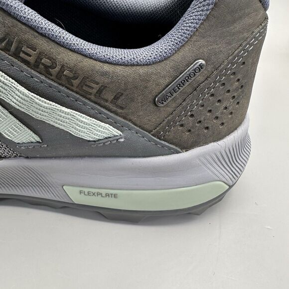 Merrell Womens Zion Waterproof WP Hiking Trail Sneakers Green Leather Size 9.5 - Picture 6 of 10